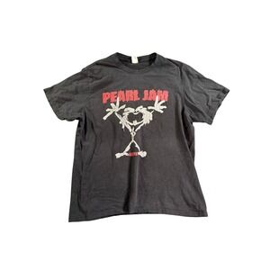 Vintage Pearl Jam Alive Stickman T-Shirt Mens Medium Black Grunge Rock Band Tee